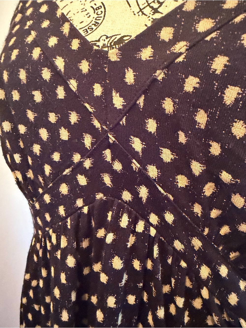Loft Navy blue Polka Dot Spaghetti Strap Dress - Classic Summer Style - Picture 4 of 5